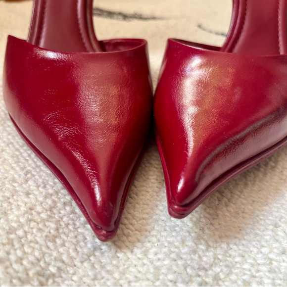 Zara Heeled Slingback Ankle Strap Shoes β’ Red β’ Size 39 / 8 - Picture 5 of 10